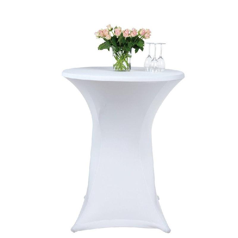 Housse ronde en polyester blanc pour mange debout - 80x110cm_0
