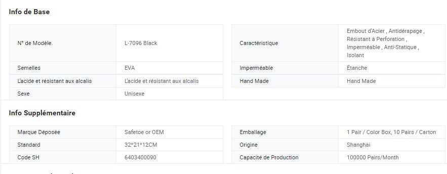 L-7096 Black - Chaussure de cuisine - Steel Toe Cap - Focus Technology Co., Ltd. - Standard : 32*21*12 cm_1