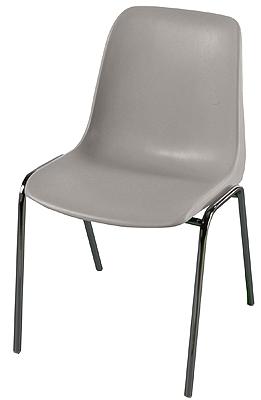 LOT DE 5 CHAISES COQUE M2 PANAMA PIÈTEMENT CHROMÉ NON ACCROCHE COLORIS GRIS - MANUTAN COLLECTIVITÉS