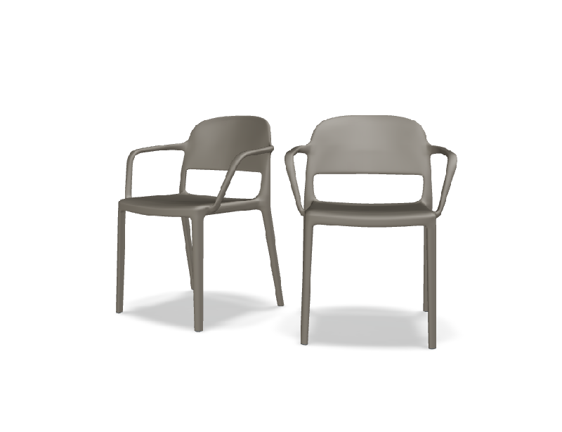 Lot de 2 chaises avec acc. BLENDY - marron_0