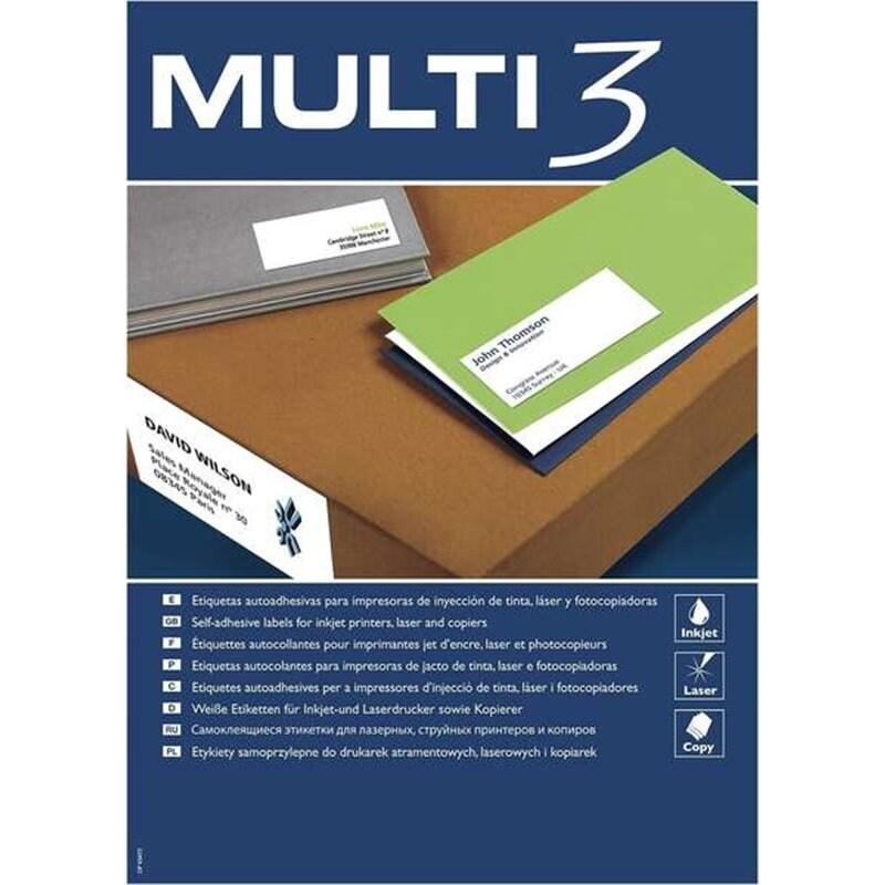 Lot de 5 2700 étiquettes blanches multiusages, format 70 x 30 mm (100 feuilles A4 / cdt) - 8410782047223_0