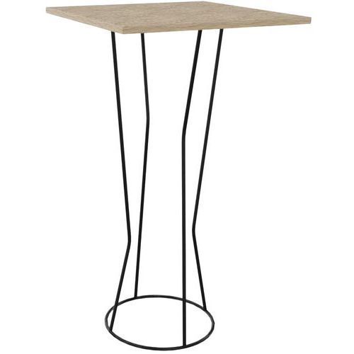 MANGE DEBOUT CYCLO 60 X 60 CM PLATEAU CHÊNE DE FIL PIÈTEMENT NOIR