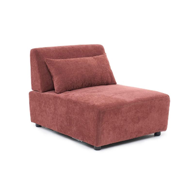Oviala Business Fauteuil pour canapé modulable dossier ajustable 85 cm rouge brûlé - rouge polyester 115453_0