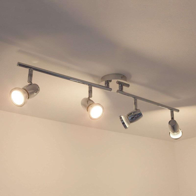 LINDBY PLAFONNIER ARMINIUS, 4 LAMPES, 70 CM, CHROMÉ