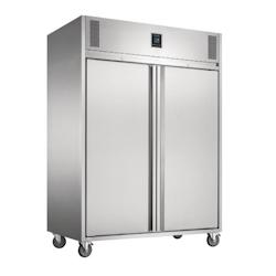 Polar Armoire inox ventilée tropicalisée négative 1170 Litres, 2 portes pleines GN 2/1, sur roulettes, 800 W, 220 V - MONO - GAS-UA004_0