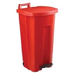 Rossignol - Poubelle mobile à pédale 90L BOOGY - rouge/rouge - rouge plastique 56363_0