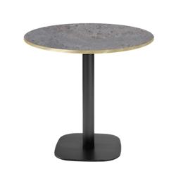 Restootab - Table Ø70cm - modèle Round cladeira chants laiton - marron fonte 3760371519279_0