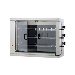 Rôtissoire vitrocéramique à infrarouge - 3 broches - 18 poulets | MCM - 3EV - 718603516216_0