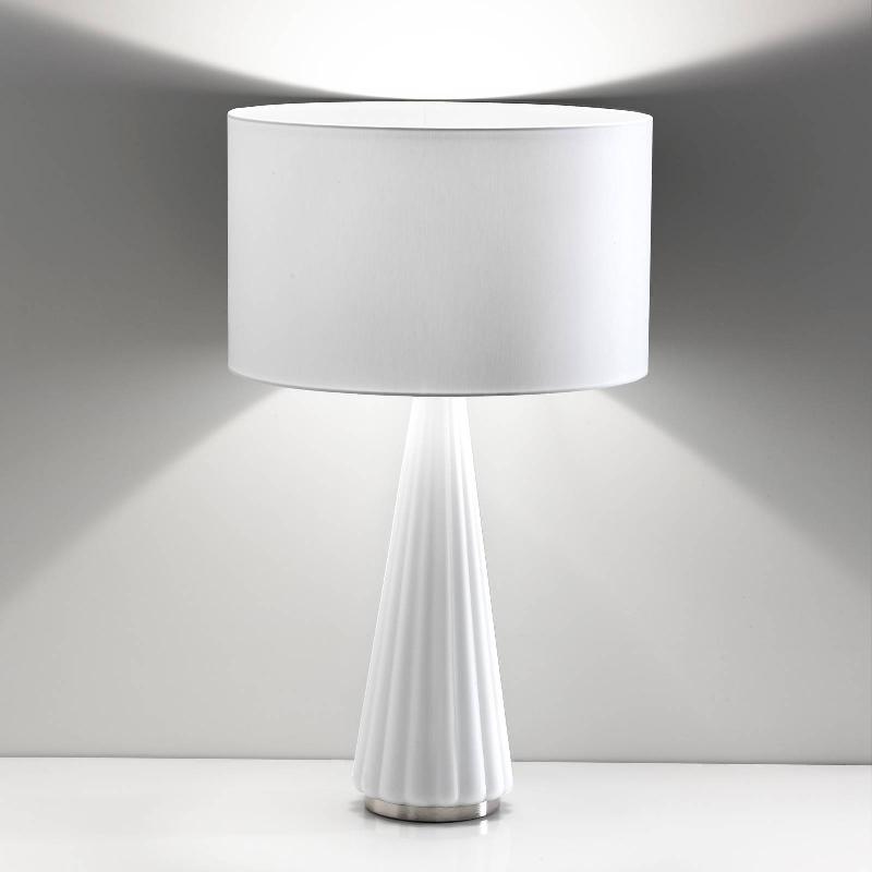 SELÈNE LAMPE TABLE COSTA RICA ABAT-JOUR BLANC, PIED BLANC