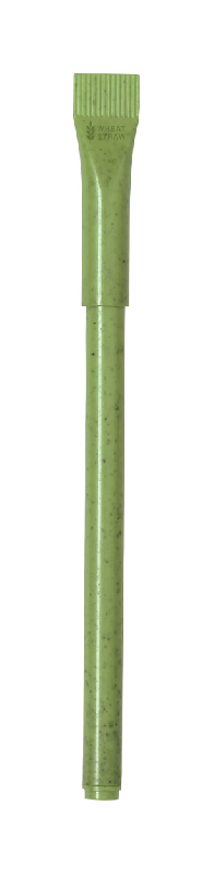 Stylo à bille écologique - plastique en paille de blé - couleur verte - encre bleue_0