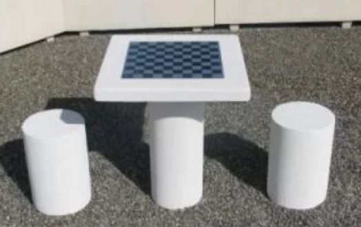Table jeux de société pour l'extérieur en béton - Échecs, Dames, Backgammon, Petits chevaux, Jeu de l’oie - 320 kg_0