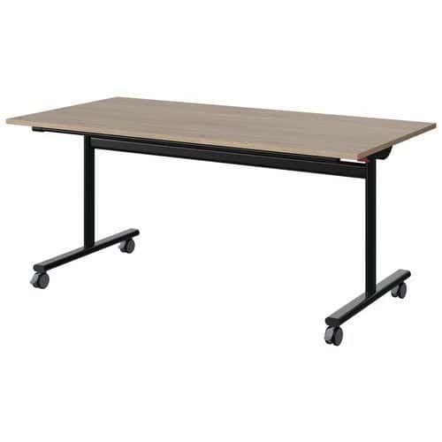 TABLE MALIBU RAB. 160X80 T5 DL STRA ABS CHÊNE 1146/NOIR 9005