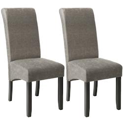 Tectake Lot de 2 chaises aspect cuir - gris marbré -403627 - gris matière synthétique 403627_0