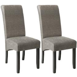 Tectake Ensemble de 2 chaises de salle à manger aspect cuir gris marbré - 403627 - gris matière synthétique 403627_0
