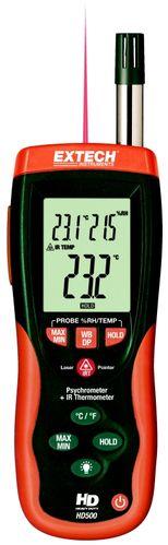 Thermo-hygromètre 0-100%RH - point de rosée - entrée sonde externe - thermomètre infrarouge EXTHD500 - Extech_0