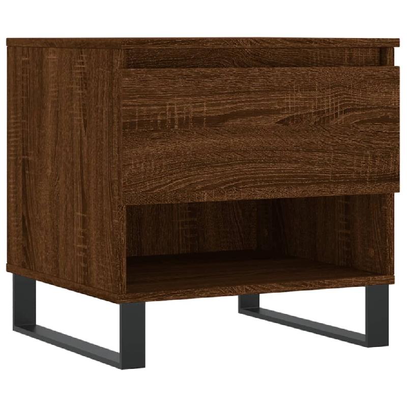 VidaXL Table basse chêne marron 50x46x50 cm bois d'ingénierie Modèle Oslo Prime - 830938_0