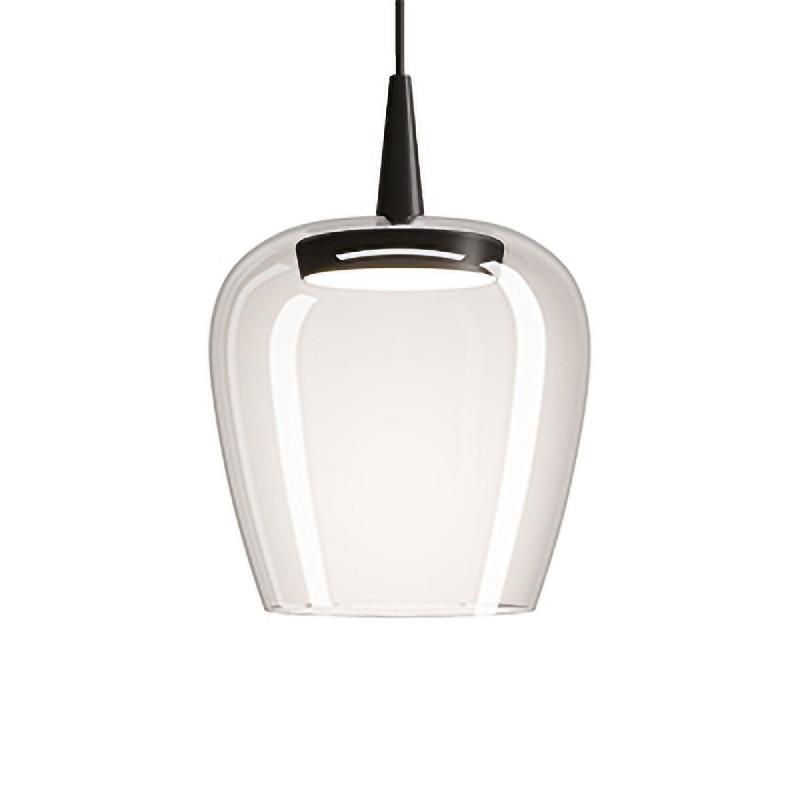 Zafferano Suspension Bilia 230V nude avec diffuseur en verre borosilicate soufflé, diamètre 18 cm, couleur Noir et Transparent, 8.0W LED - multicolo_0