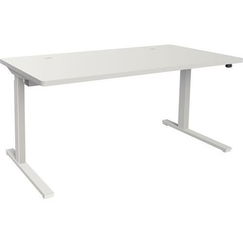 ADEMA+ BUREAU RÉG. ÉLECT. 160X80CM PLAT. BLANC/BLANC - CLEN