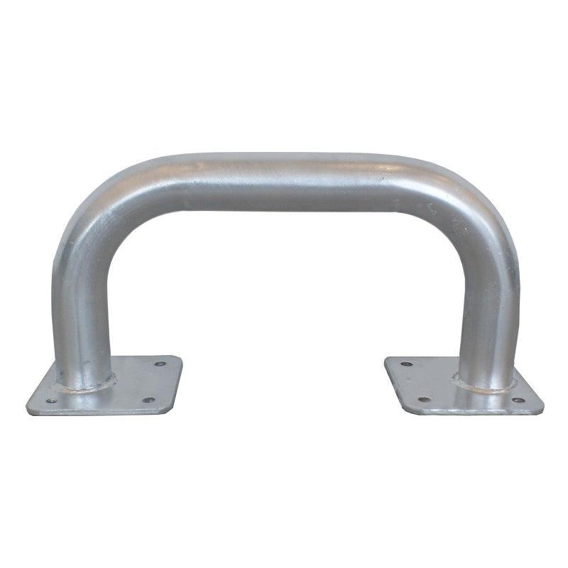 Barrière acier galvanisé Ø 60 mm à platine - finition grise, protection renforcée zones industrielles - 500_0