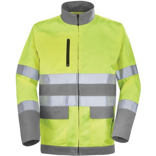 BLOUSON FLUO BASE XP 9D81 - JAUNE FLUO / GRIS ACIER - 2 - CEPOVETT SAFETY
