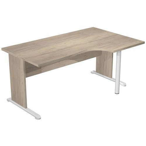 BUREAU 90° DROIT PIEDS L BOIS FAST 160CM CHÊNE CANADIEN