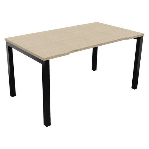 BUREAU ASTRO ARCHE DROIT ÉCHANCRÉ 140 X 80 CHÊNE FIL/NOIR - BURONOMIC