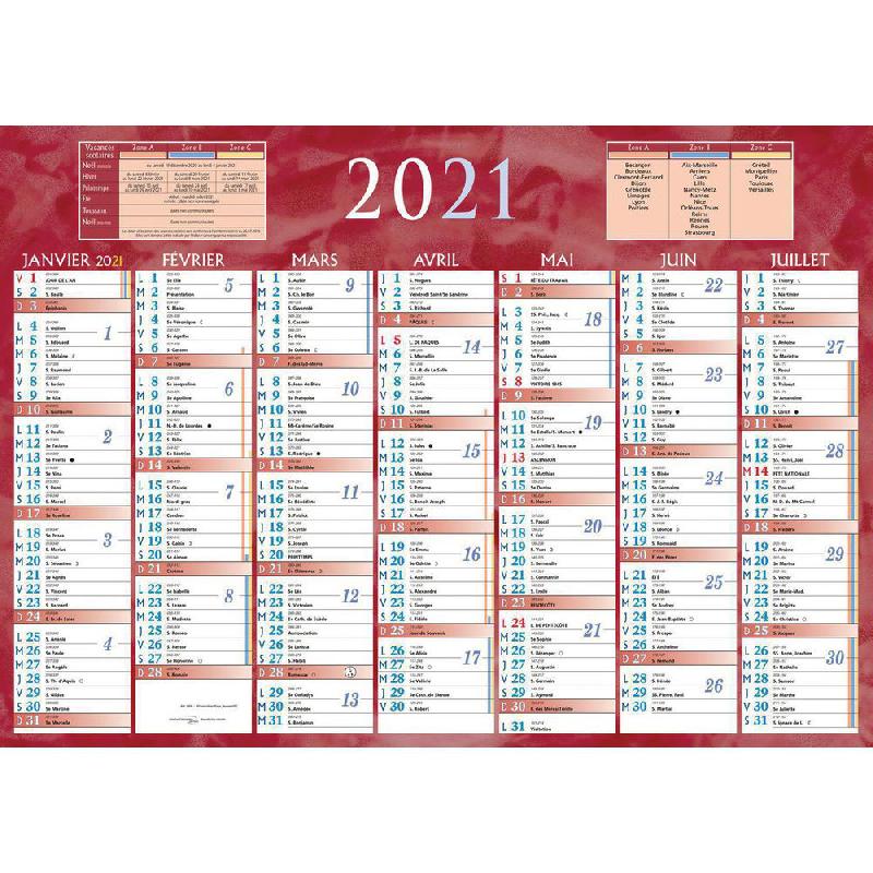 Calendrier Bouchut Gamme Or Lunor - 21 x 26,5 cm pas cher