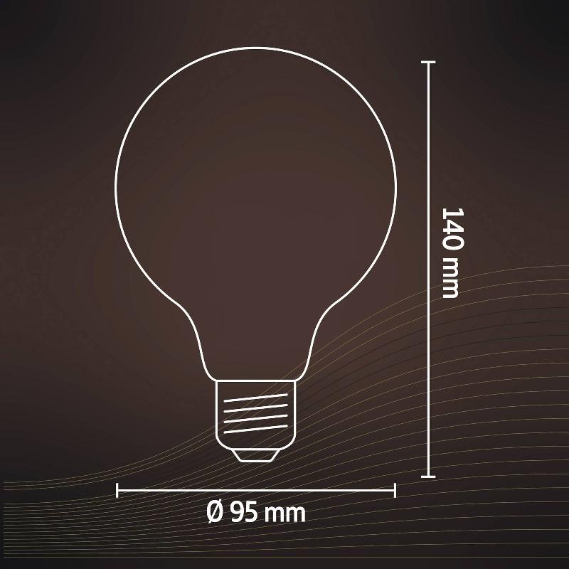 CALEX E27 G95 3,8 W FIL LED FLEX 821 DORÉ DIM
