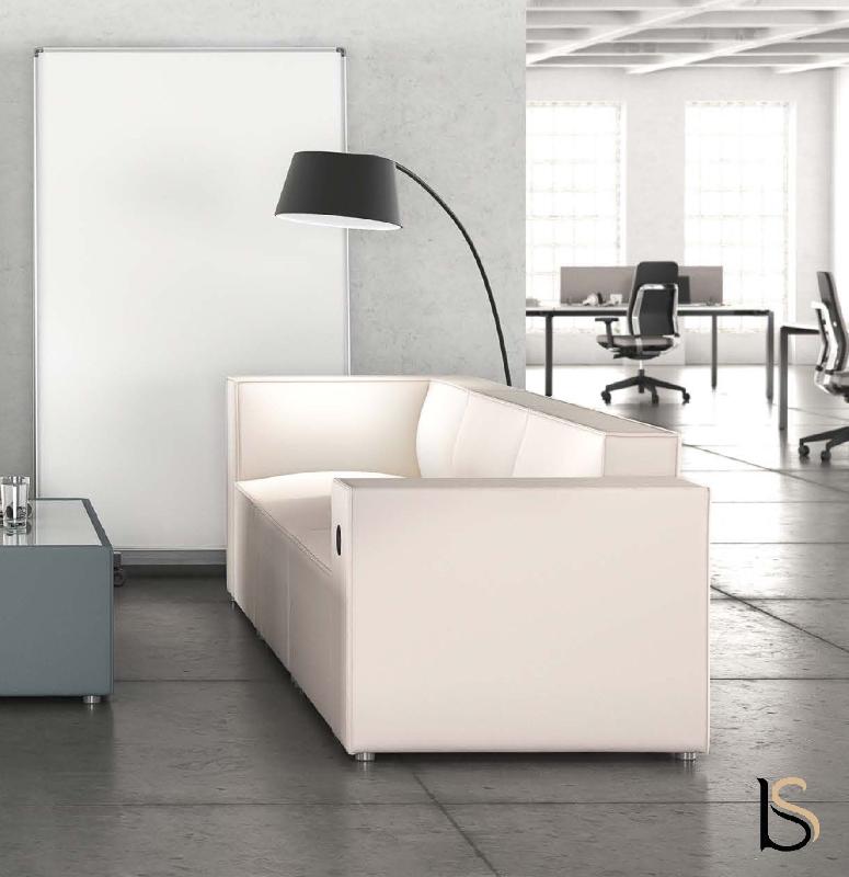 Canapé d'accueil Planer - Mobel Linea - 3 places, Blanc cassé, Droite_0