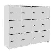 Casier flexycaz 12 cases blanc 4 x 3 cases L 160 x P 42 x H 131,4 +pass -12 portes individuelles - Blanc_0