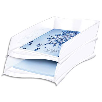CORBEILLE A COURRIER CEP ISIS - FORMAT 38X8,2X27,5 CM - COLORIS BLANC ARCTIQUE - LOT DE 10