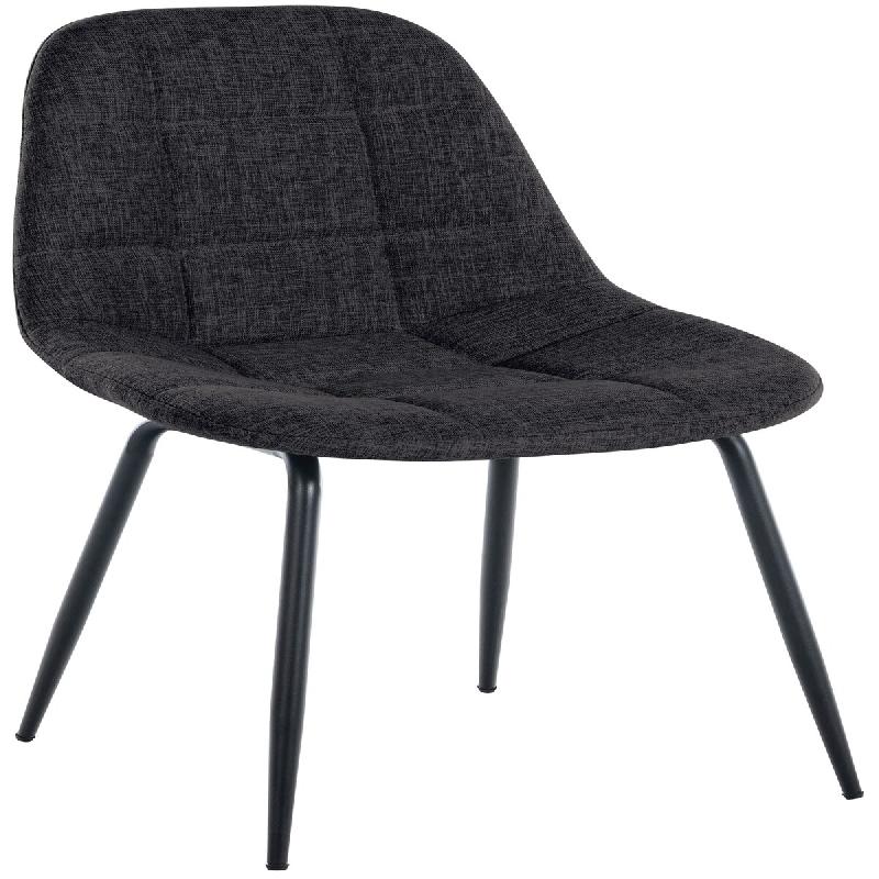 Décoshop26 - Chaise de salle à manger x1 surpiqûres décoratives en tissu noir piètement en métal 10_0007418 - noir métal 3000266098381_0