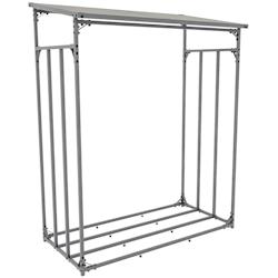 Décoshop26 - Range-bûches étagère support bois de cheminée 165x130 cm en aluminium laqué anthracite 10_0003583 - 3000251660357_0