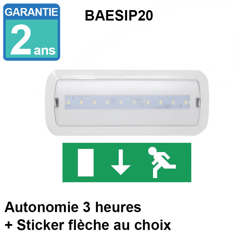 Éclairage de secours LED BAES - 4W - IP20 - Autonomie 3h - Réf. EUEM4726C1_0