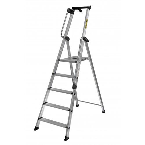 ESCABEAU 5 MARCHES PROFESSIONNEL EN ALUMINIUM AVEC RAMPE D'ACCÈS PRO XL CENTAURE