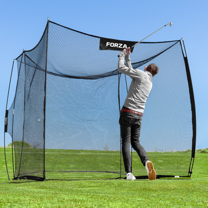 FORZA ProFlex Filet de Practice de Golf Pop-Up 2,4 m x 2,4 m x 2,4 m - Structure Acier et Fibre de Verre - Polyester Résistant - Sac de Transport Inclus - Filet de Sport_0