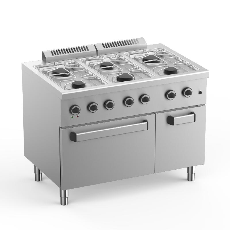 FOURNEAU À GAZ ECOLINE PLUS 700 – 6 FLAMMES AVEC FOUR ÉLECTRIQUE 33,8 KW