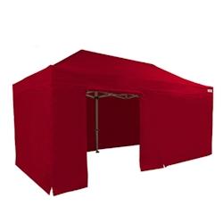 Tente pliante PRO 4x8m - Pack côtés avec 6 murs - ALU 45mm / Polyester 380g - Norme M2 - Rouge - FRANCE BARNUMS_0
