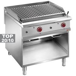 Grill pierre de lave module 1/1 - grille 2 faces en acier inox - armoire ouverte G9/GPLA8-Z_0