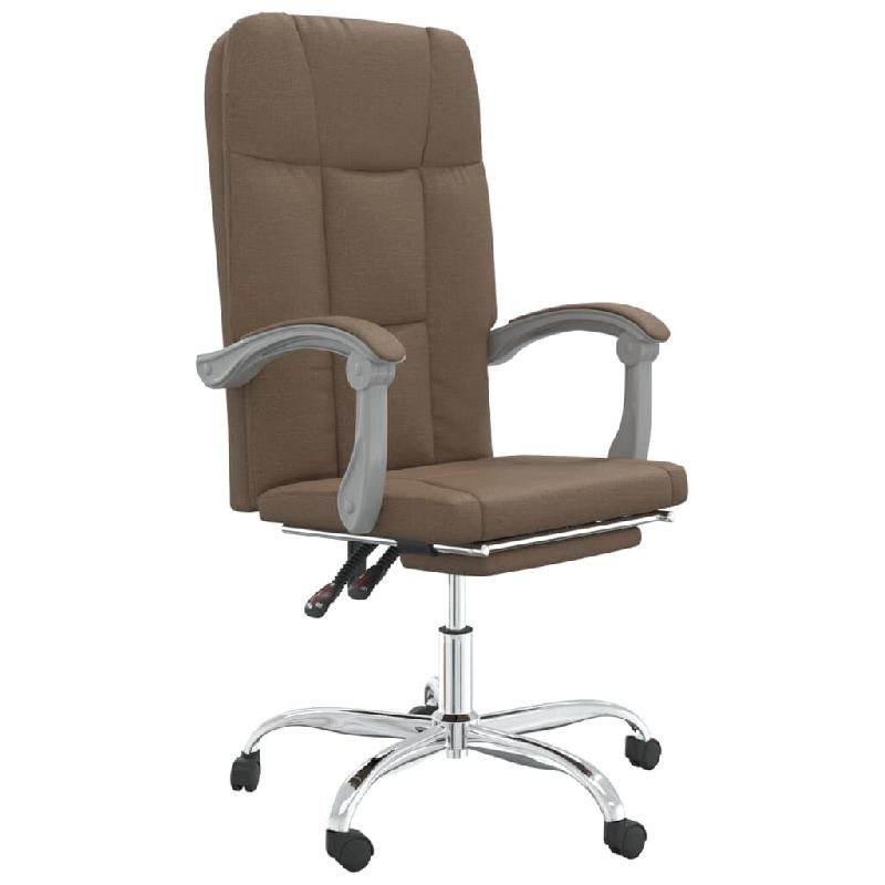 Helloshop26 - Chaise fauteuil siège pivotante de inclinable de bureau informatique étude tissu brun 02_0024261 - métal 3000215339350_0