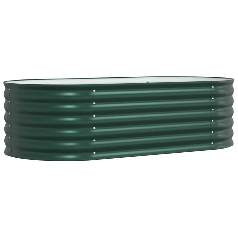 Helloshop26 - Jardinière surélevée moderne design minimaliste extérieur 160 x 80 x 44 cm en acier vert 02_0058910 - vert acier 3000240843235_0
