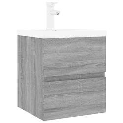 Helloshop26 - Meuble lavabo avec bassin intégré 41 x 38,5 x 45 cm bois d'ingénierie gris 02_0006877 - 3000372482722_0