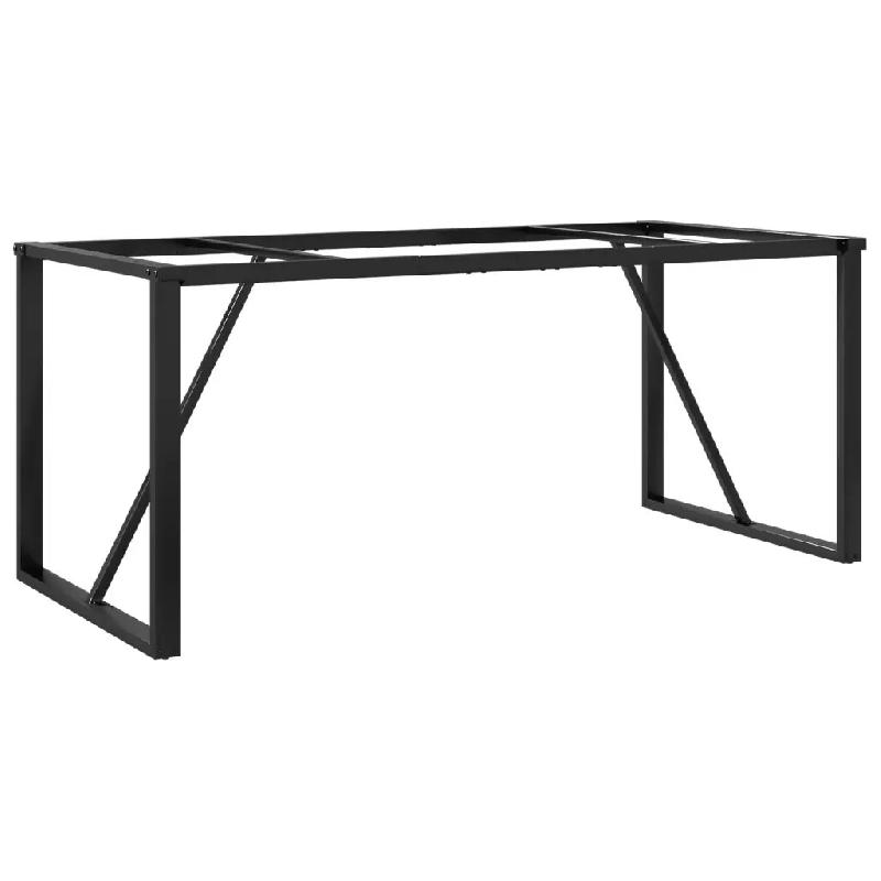 Helloshop26 - Pieds de table à manger cadre en O 160 x 80 x 73 cm stables et robustes design industriel en acier noir 02_0047231 - noir acier 3000234_0