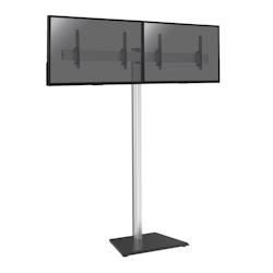 KIMEX Support sur pied pour 2 écrans TV 50''-55'' - Hauteur réglable jusqu'à 240cm - Base stable - gris_0