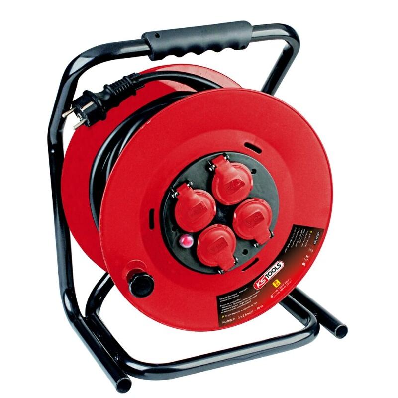 KS Tools Enrouleur électrique sur touret, 3x2,5mm, 40 m - IP44 - 3663389004631_0