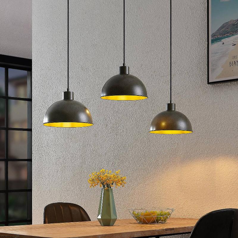LINDBY JOREK SUSPENSION, ACIER, À TROIS LAMPES