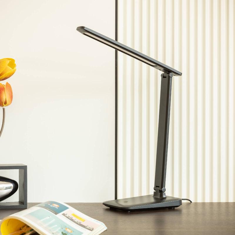 LINDBY LEONTINA LAMPE DE TABLE LED, NOIR, CCT