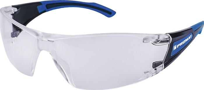 Lunettes de protection Daylight Modern - EN 166 - branches noires/bleu foncé - verres transparents en polycarbonate - PROMAT_0