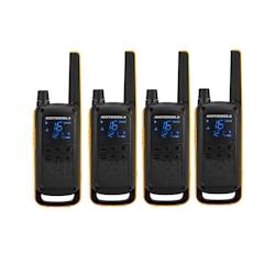 Motorola T82 Extreme Quad – 4 talkies UHF, 10 km, noir/jaune, lampe LED - noir Polycarbonate 59T82EXQUADPACK_0