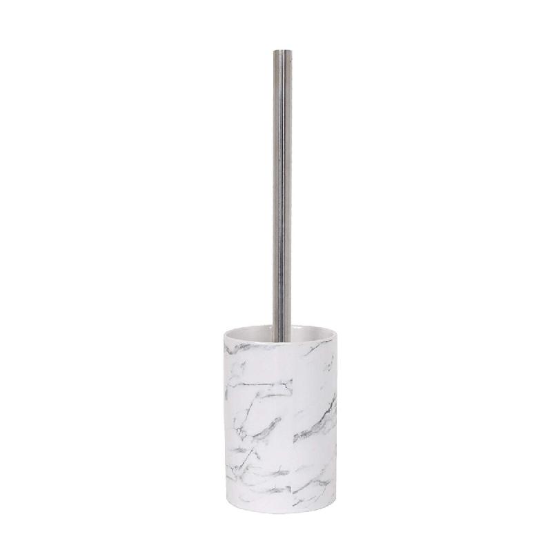 MSV Collection Toscana – Porte-brosse WC avec brosse en acier inoxydable, couleur blanche - blanc inox MS3169_0